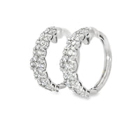 18K White Gold Natural Diamonds Medium Hoop Earrings (3.48ct)