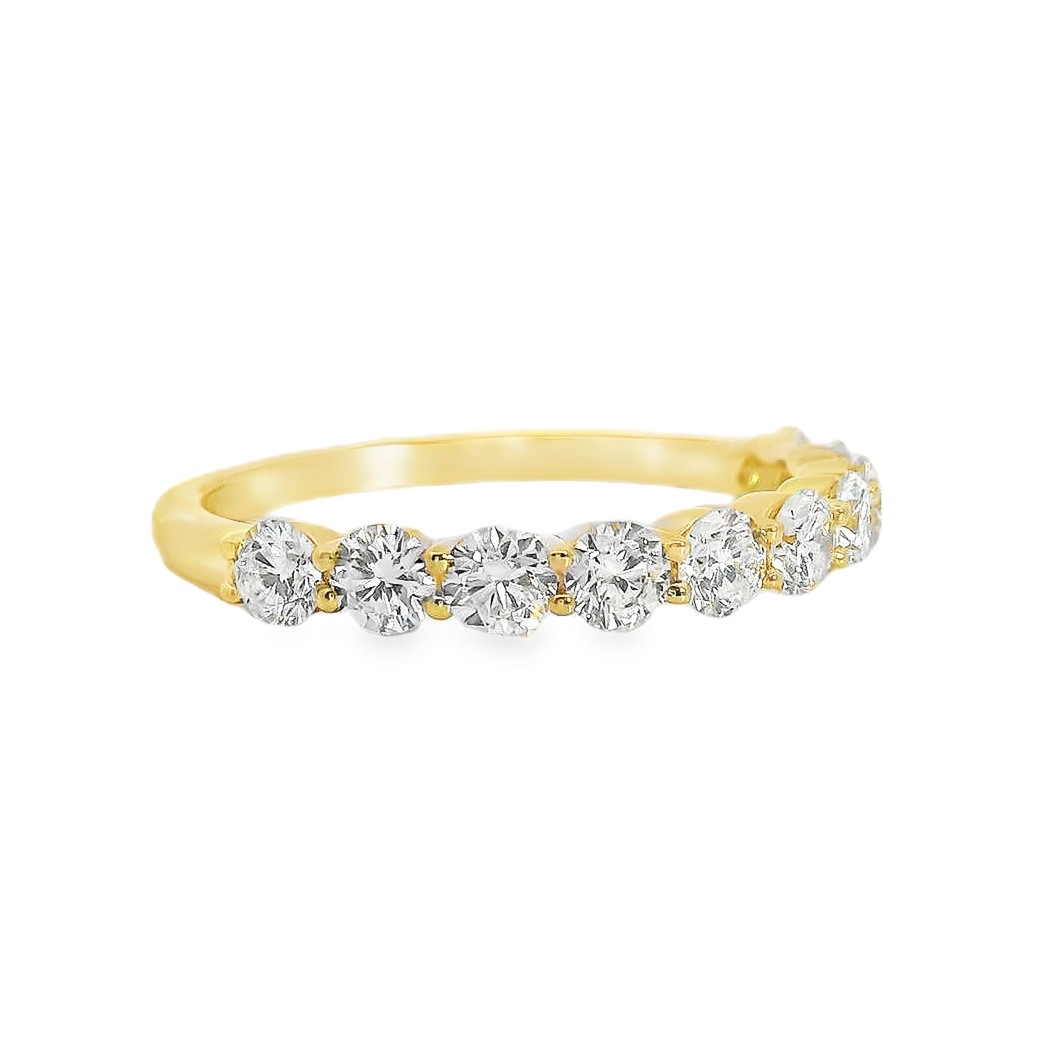 18kt White Gold Natural Diamond Shared Prong Wedding Ring (.94ct)