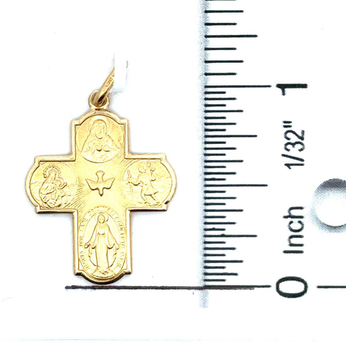 18kt Yellow Gold Italian Made Four Way Cross Pendant (3.15g)