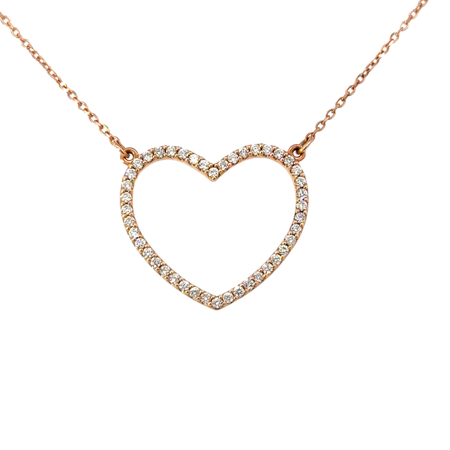 14kt Rosé Gold Natural Diamond Heart Pendant (0.34ct)