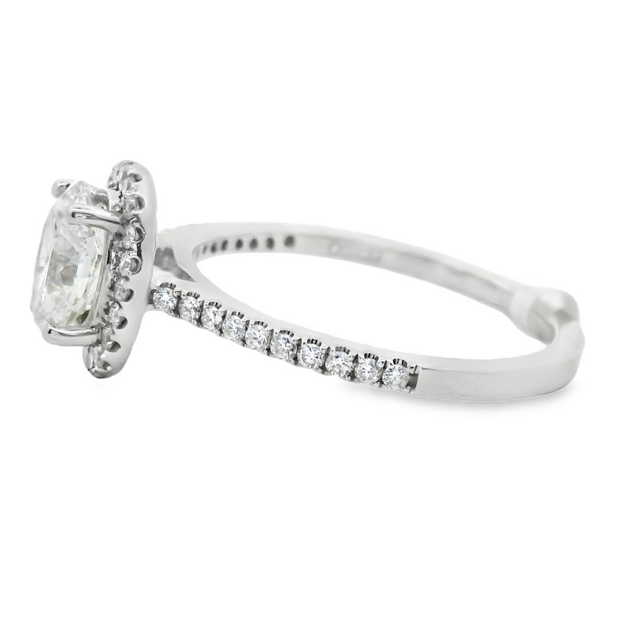 18kt White Gold Natural Oval Brilliant Diamond Engagement Ring (1.13ct)