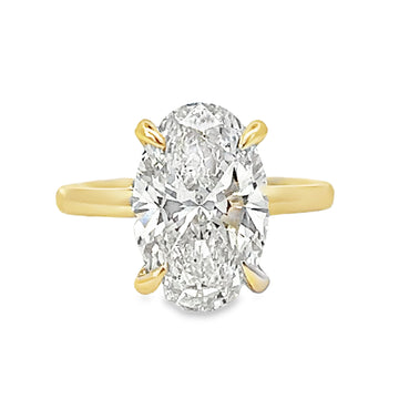 14kt Yellow Gold Lab-Grown Oval Diamond Engagement Ring (4.12ct)