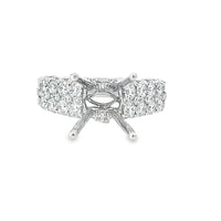 18K White Gold Natural Round Diamond Semi-Mount Ring (3.00ct)