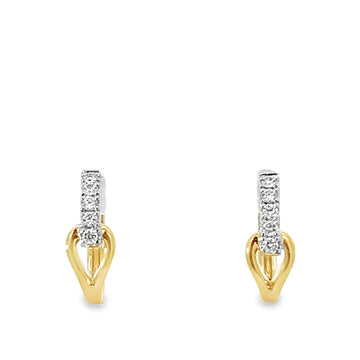 18kt Tu-Tone Gold Natural Diamonds Small Hoop Earrings (0.13ct)