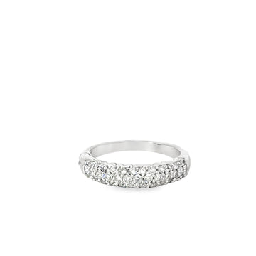 18kt White Gold Diamond Pave Wedding Ring (0.6ct)