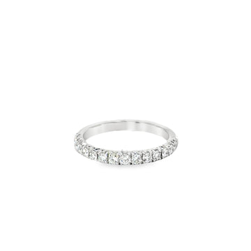 18kt White Gold Diamond French Pave Wedding Ring (0.41ct)