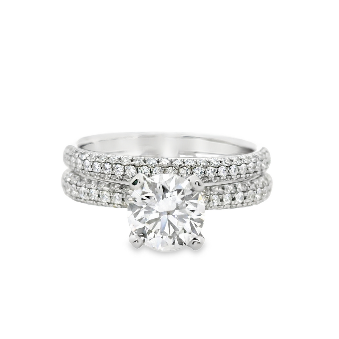 18kt White Gold Lab-Grown Round Diamond Engagement Ring (1.73ct)