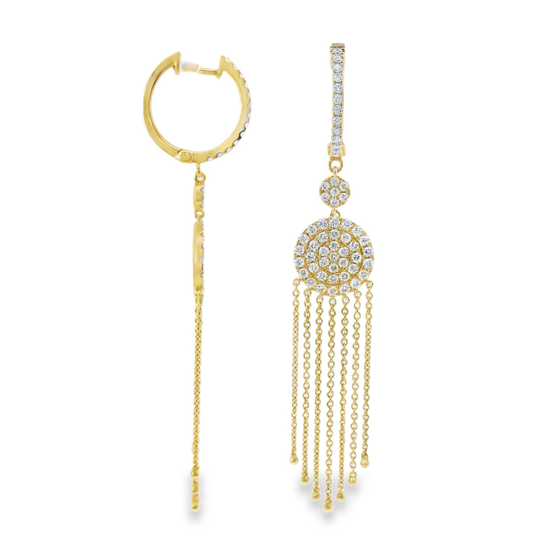 18kt Yellow Gold Natural Diamonds Drop Earrings (1.27ct)