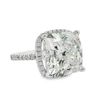 18kt White Gold Lab-Grown Cushion and Natural Diamonds Halo Engagement Ring (9.41ct)