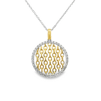 18kt Yellow Gold Natural Round Diamond Circle Pendant (.37ct)