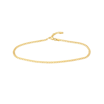 14K Yellow Gold 10" 2.7mm Curb Anklet (3.68g)