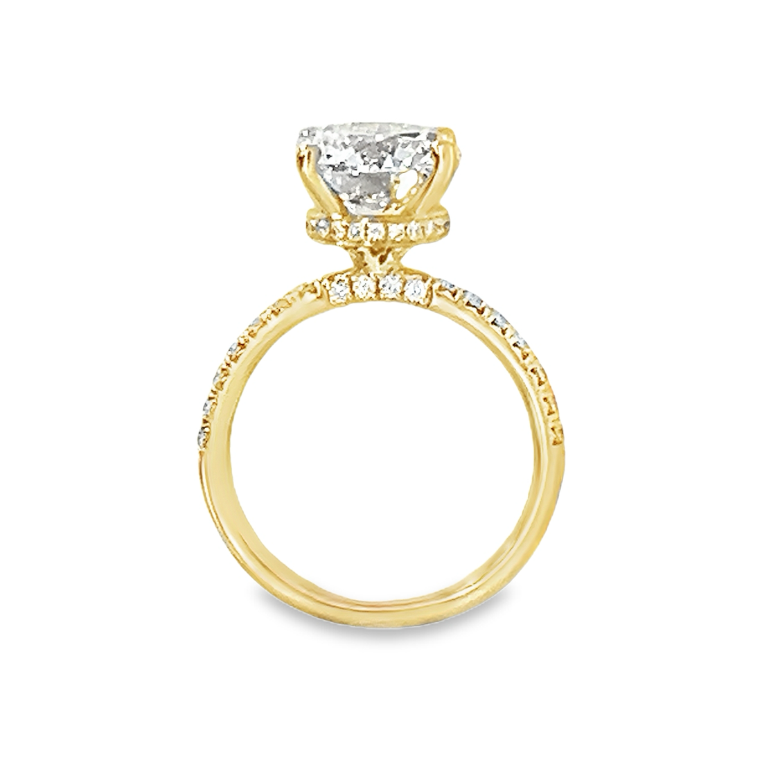 18kt Yellow Gold Lab-Grown Round Diamond Engagement Ring (4.45ct)