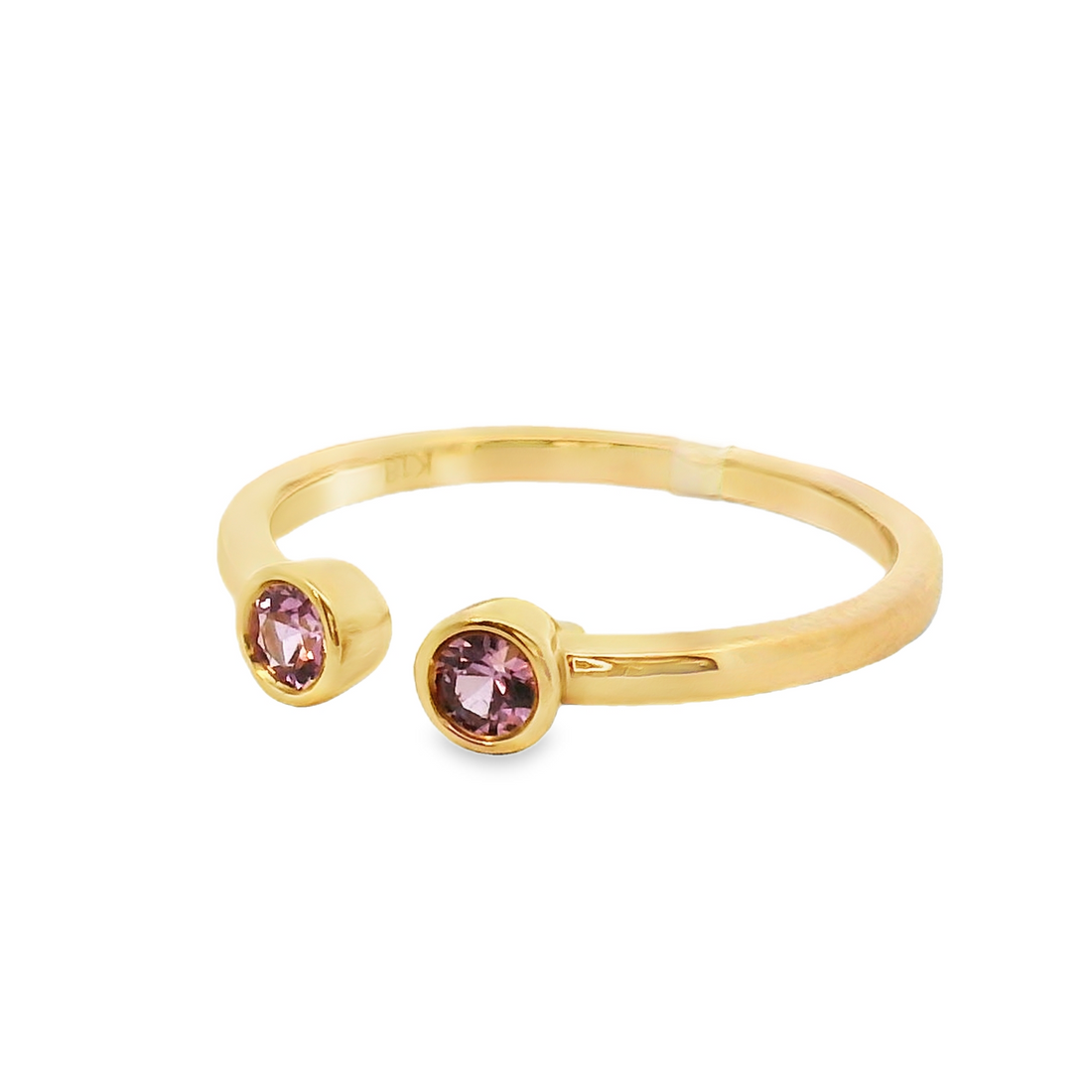 18kt Rosé Gold Round Natural Sapphires and Ring (0.26ct)