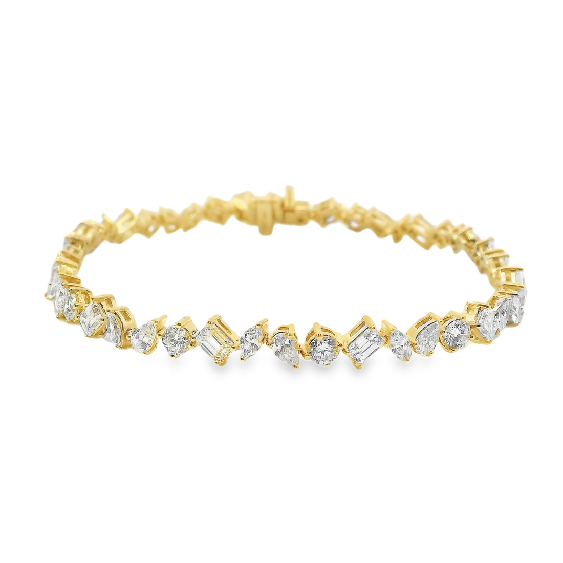 14kt Yellow Gold Multi-Shaped Lab-Grown Diamond Tennis Bracelet (5.53ct)