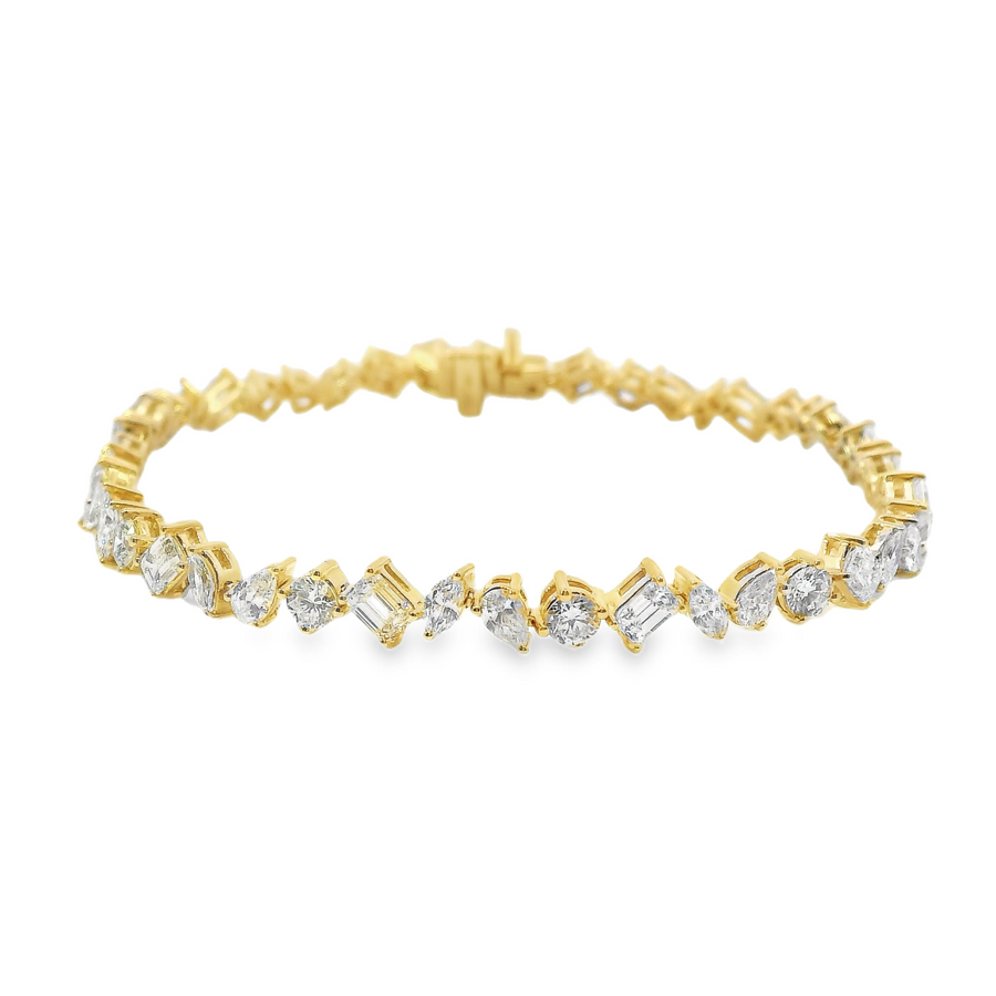 14kt Yellow Gold Multi-Shaped Lab-Grown Diamond Tennis Bracelet (5.53ct)