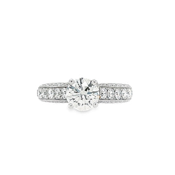 14K White Gold Natural Round Brilliant Diamond Ring (1.01ct)