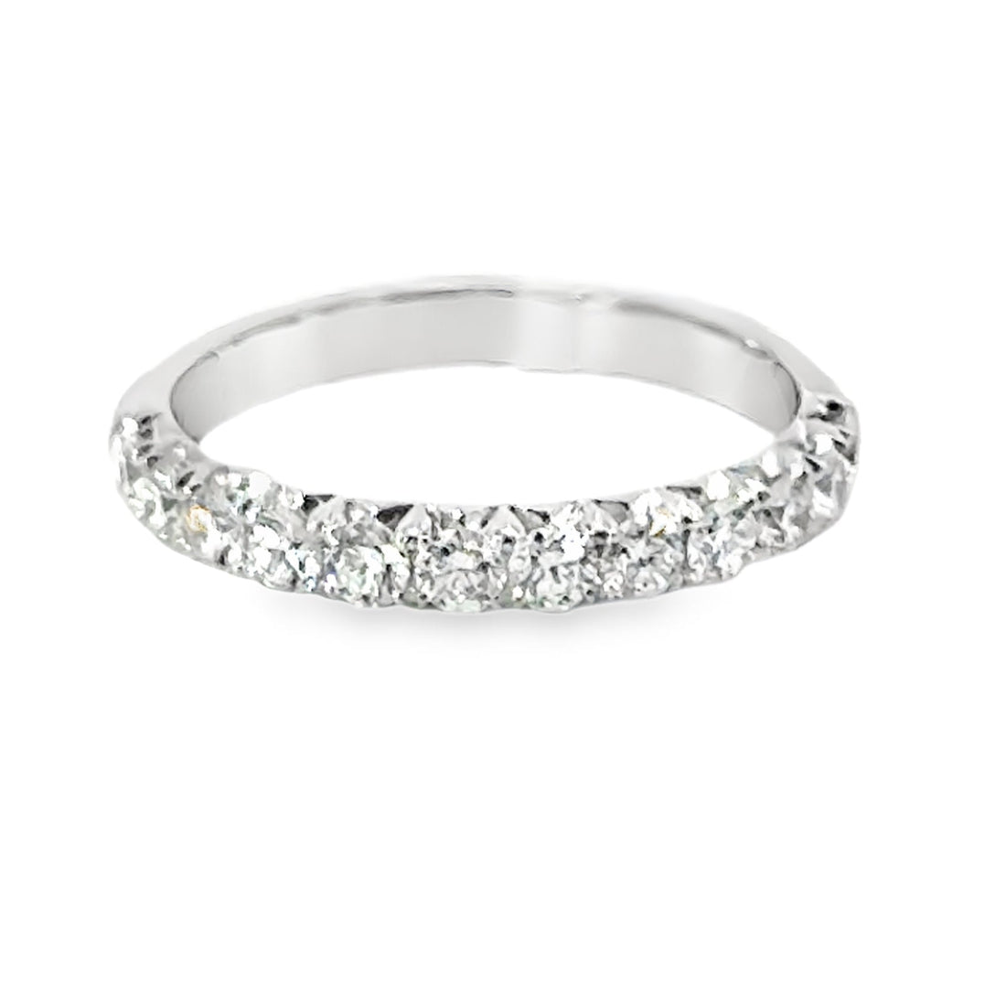 18kt White Gold Diamond French Pave Wedding Ring (0.62ct)