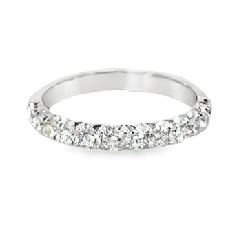 18kt White Gold Diamond French Pave Wedding Ring (0.62ct)