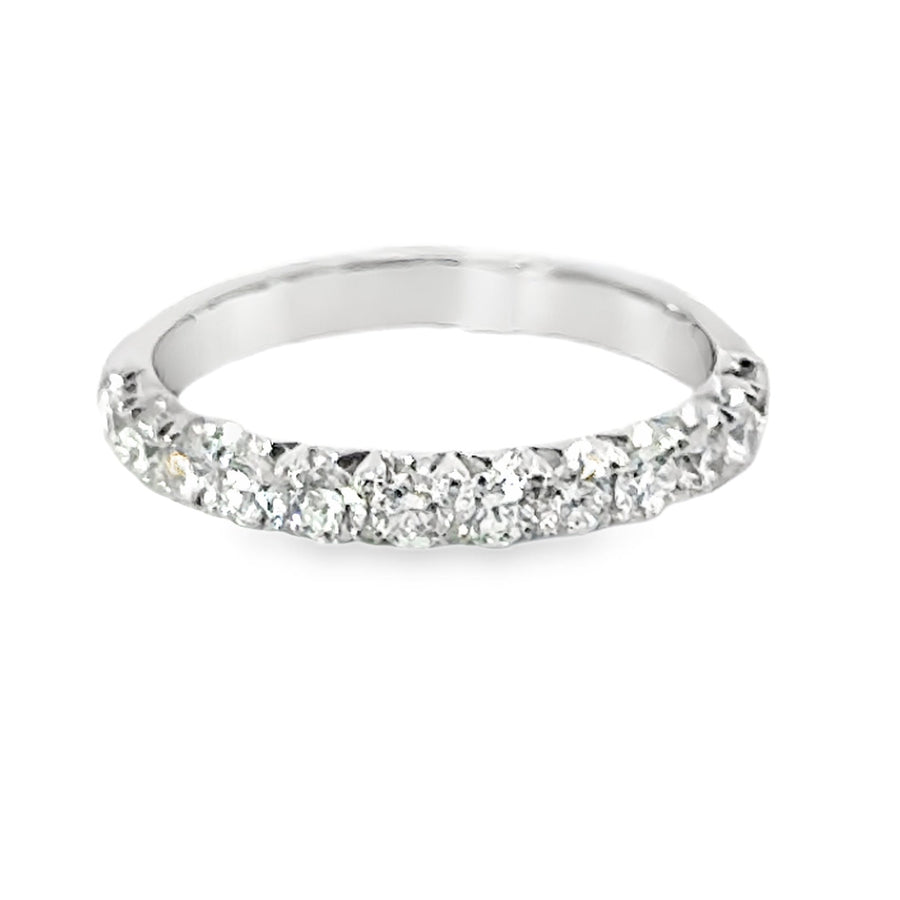 18kt White Gold Diamond French Pave Wedding Ring (0.62ct)