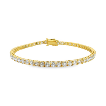 14kt Yellow Gold 7" Lab-Grown Round Diamond Tennis Bracelet (6.55ct)