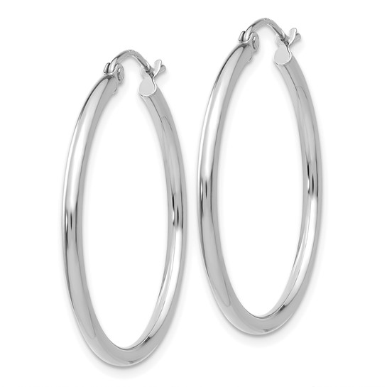 14K White Gold 30mm Hoop Earrings