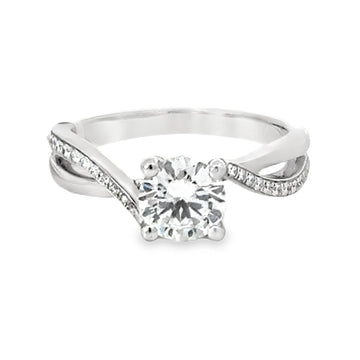 18kt White Gold Natural Round Diamond Engagement Ring (0.11ct)