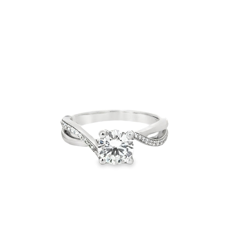 18kt White Gold Natural Round Diamond Engagement Ring (0.11ct)