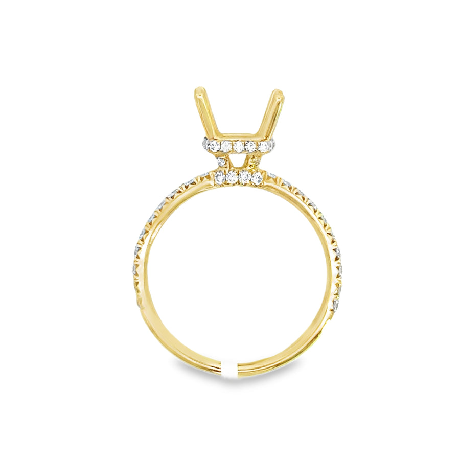 18kt Yellow Gold Natural Round Diamond Semi-Mount Ring (.50ct)