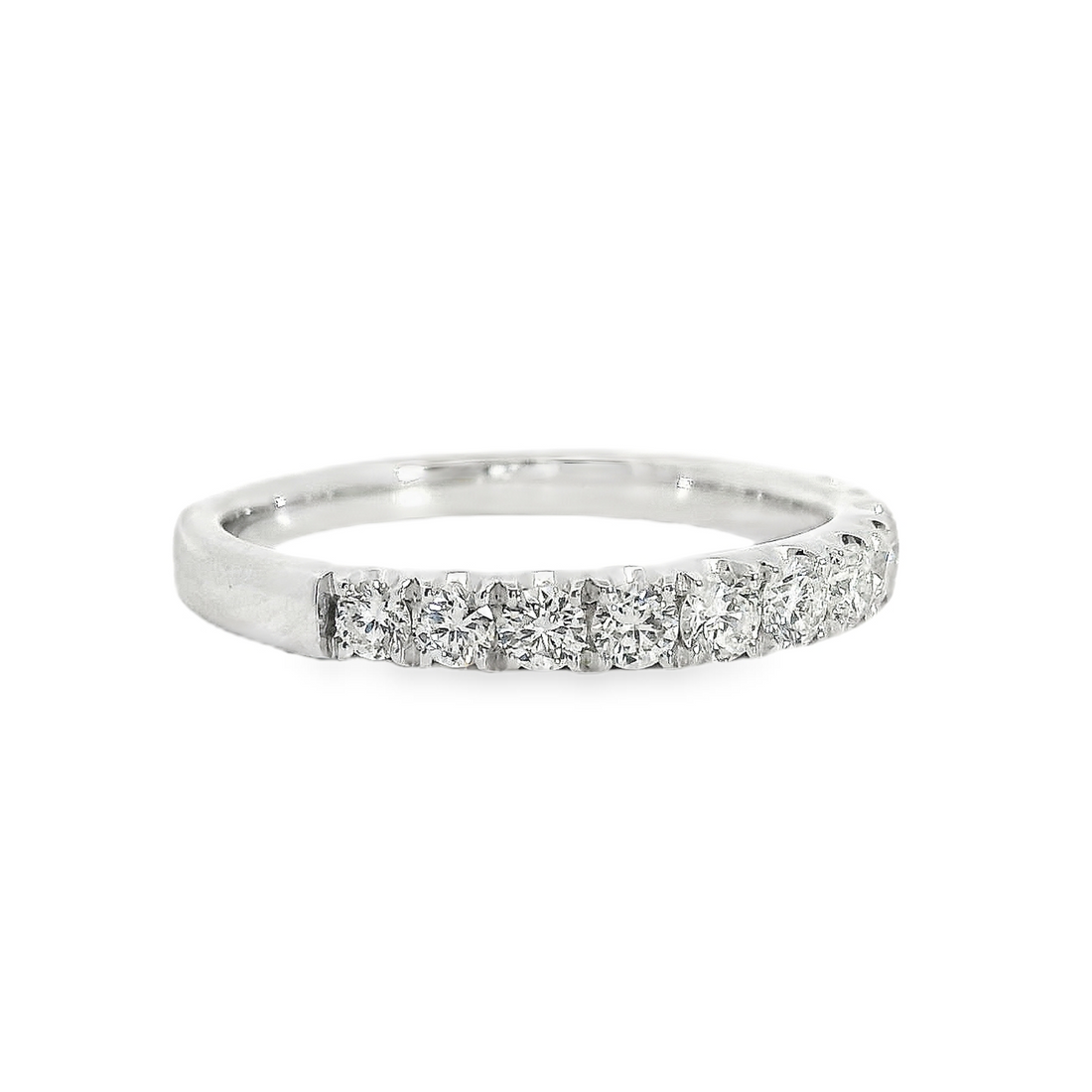 18kt White Gold Natural Round Diamond Wedding Ring (.52ct)