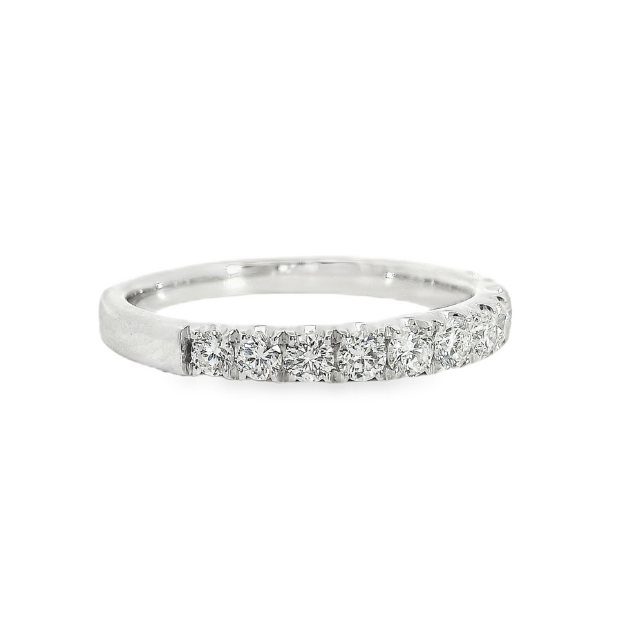 18kt White Gold Natural Round Diamond Wedding Ring (.52ct)