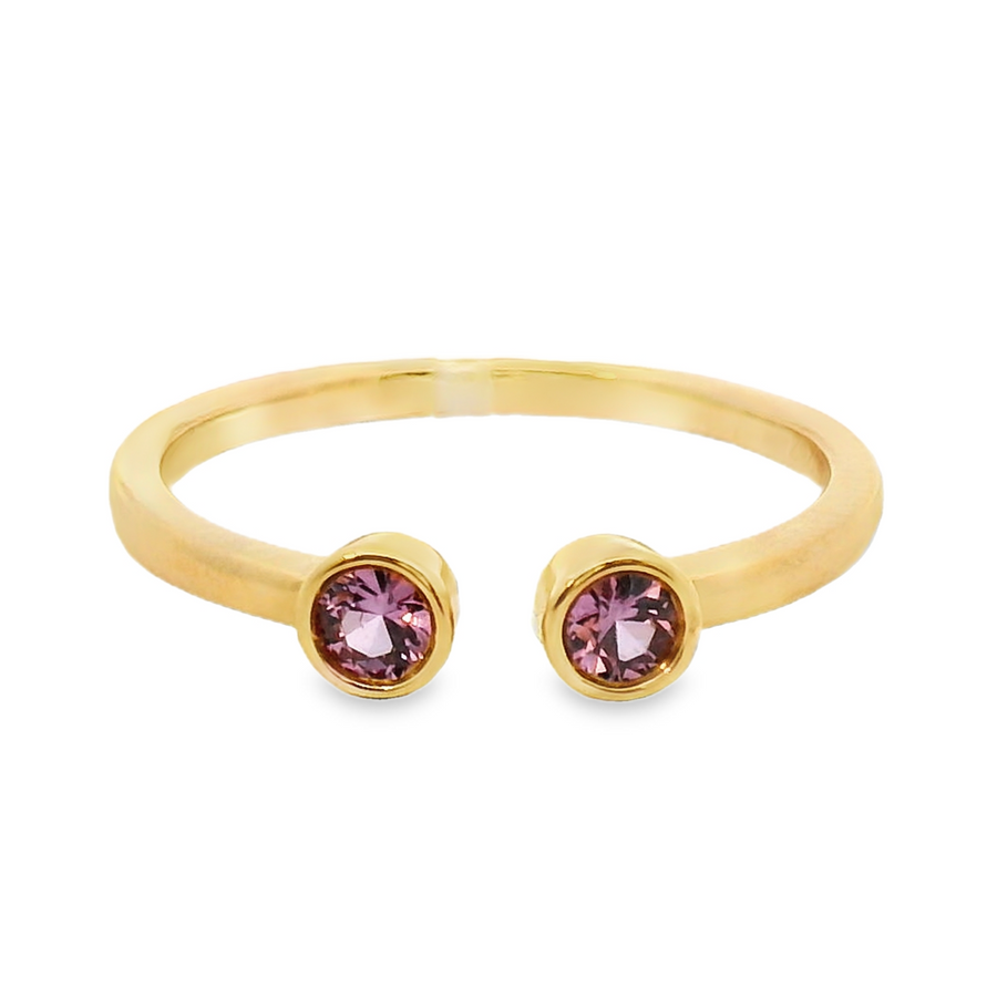 18kt Rosé Gold Round Natural Sapphires and Ring (0.26ct)