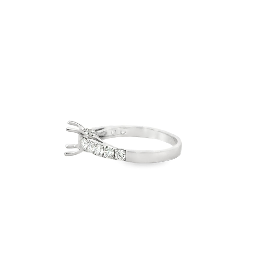 18kt White Gold Contemporary Natural Diamonds Semi-Mount Ring (0.71ct)