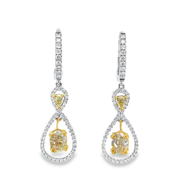 18kt Tu-Tone Gold Natural Diamonds Drop Earrings (0.84ct)