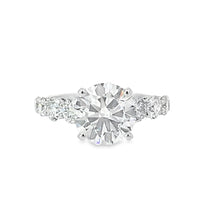 18K White Gold Lab-Grown Round Diamond Engagement Ring (3.00ct)