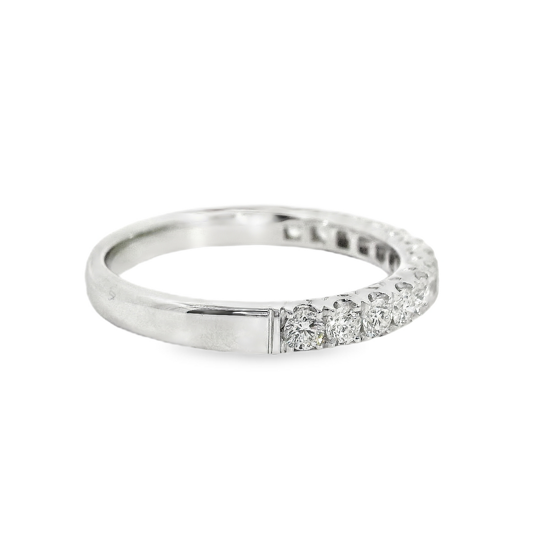 18kt White Gold Natural Round Diamond Wedding Ring (.54ct)