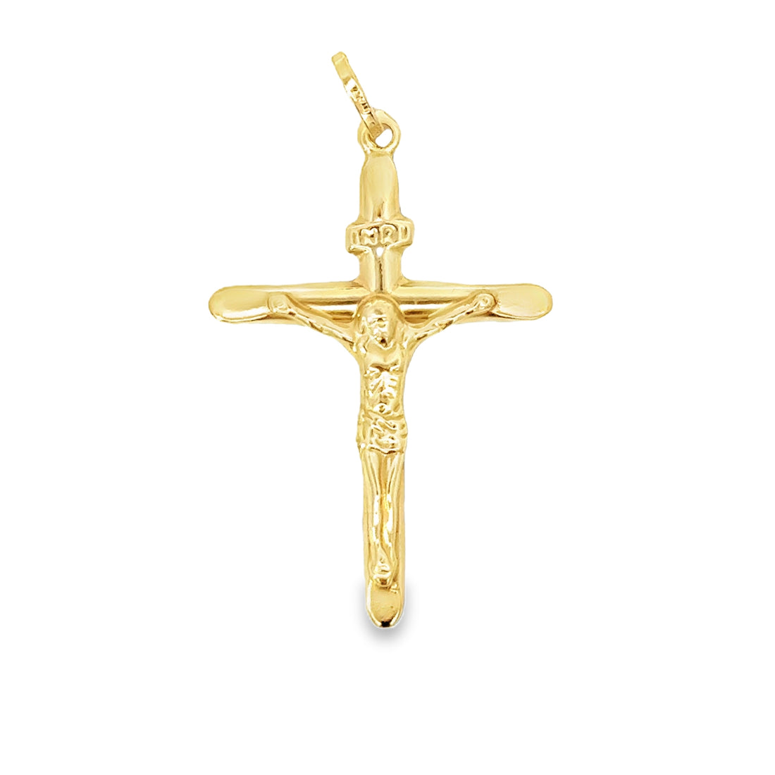 14K Yellow Gold Italian Made Crucifix Pendant (1.42g)