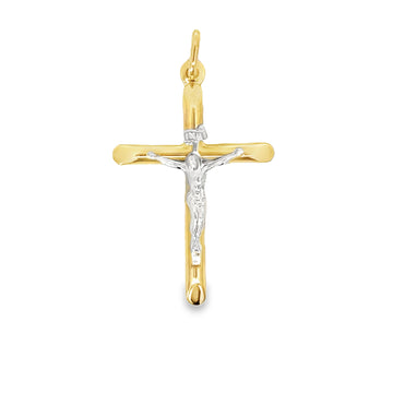 14K Two-Tone Gold Crucifix Pendant (1.0g)