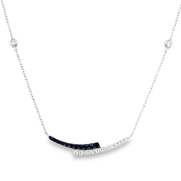 18K White Gold Diamond and Sapphire Necklace (.50ct)