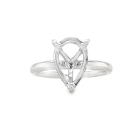 18K White Gold Round Diamond Semi-Mount Ring (.16ct)