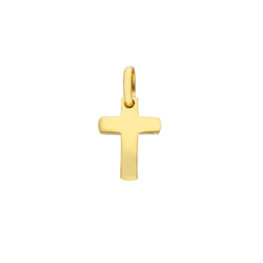 18K Yellow Gold Italian Made Cross Pendant (1.43g)