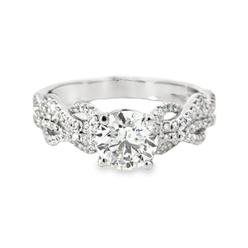 18kt White Gold Natural Round Diamond Engagement Ring (1.35ct)