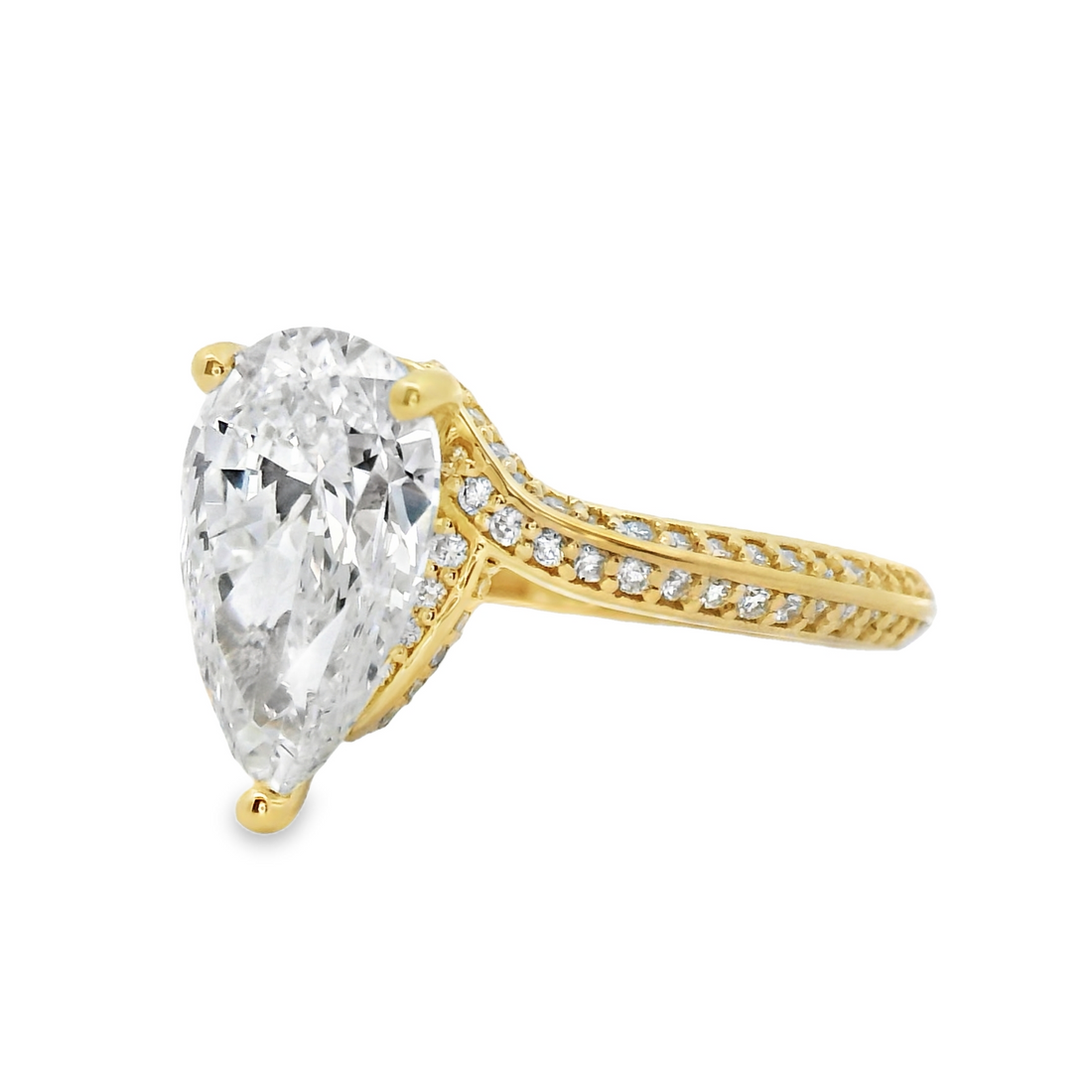 14kt Yellow Gold Lab-Grown Pear Diamond Engagement Ring (2.42ct)