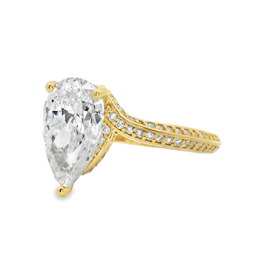 14kt Yellow Gold Lab-Grown Pear Diamond Engagement Ring (2.42ct)