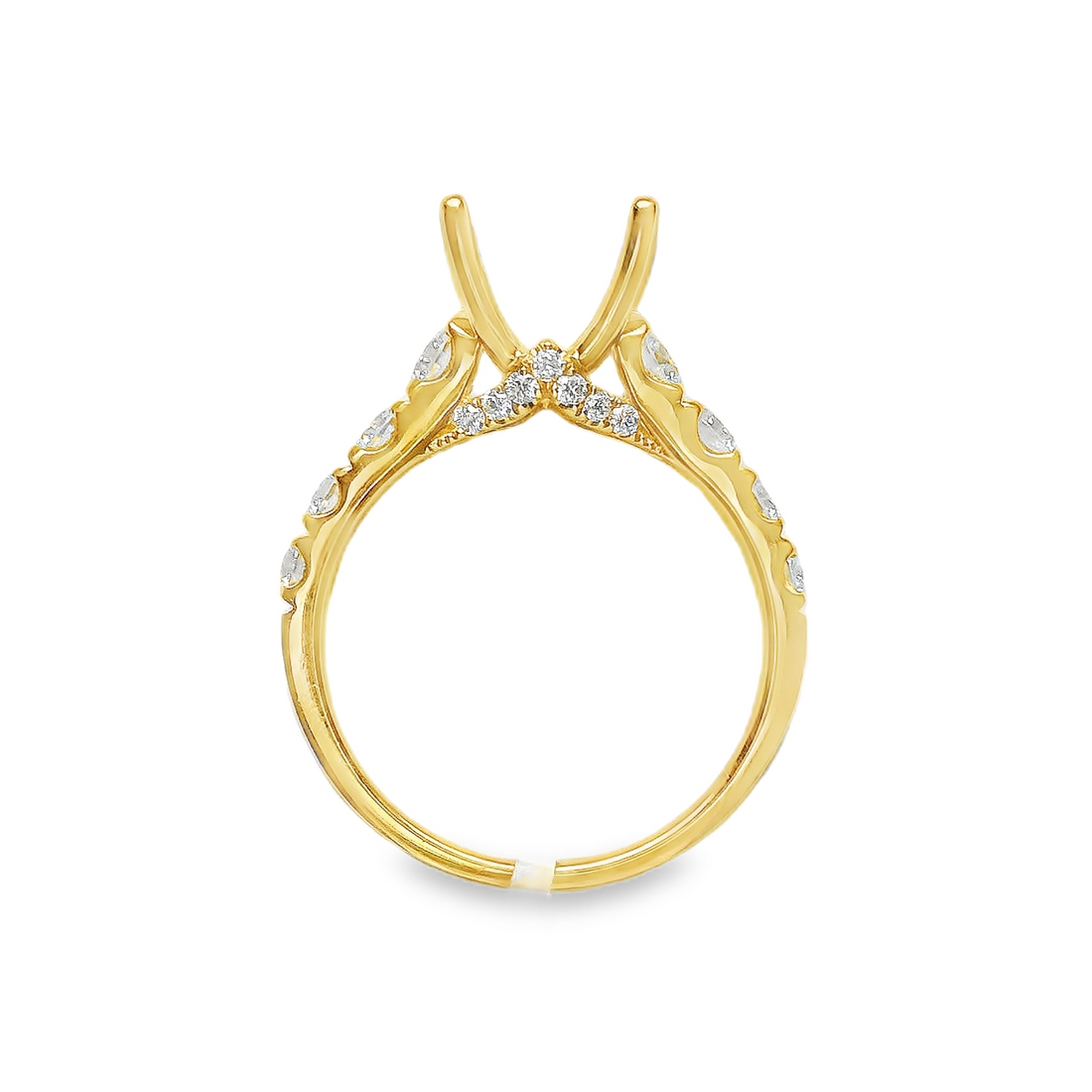 18kt Yellow Gold Natural Round Diamond Semi-Mount Ring (1.21ct)