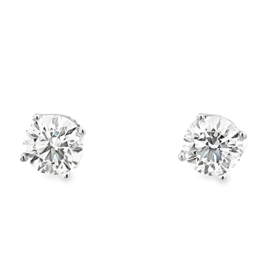 14kt White Gold Lab-Grown Round Diamond Studs (2.01ct)