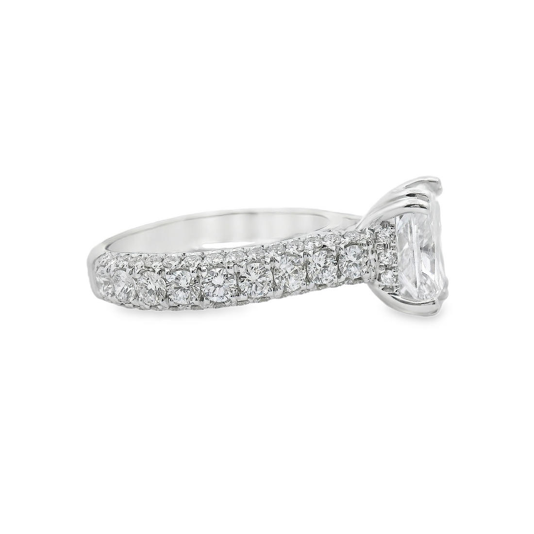 18kt White Gold Pave Natural Diamonds Semi-Mount Ring (0.5ct)