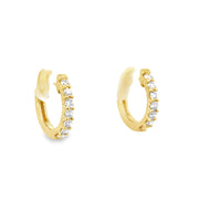 18kt Yellow Gold Natural Diamonds Huggie Earrings (0.26ct)