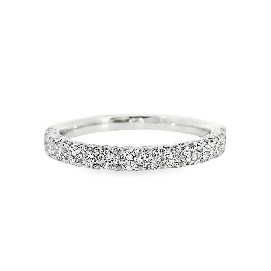 18kt White Gold Natural Round Diamond Wedding Ring (.56ct)