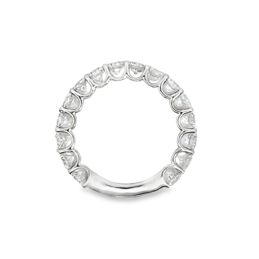 14kt White Gold Lab-Grown Round Diamond Shared Prong Wedding Ring (2.40ct)