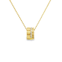 18kt Yellow Gold Natural Round Diamond Wheel Pendant (.08ct)
